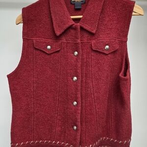 Woolrich Burgundy Wool Vest
